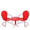3-Piece Retro Metal Tulip Chairs & Side Table Outdoor Set